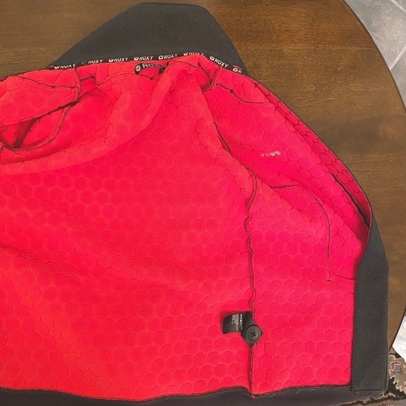 ROXY Ribbed Sweater Jacket Logo Pockets Full Zip - Picture 4 of 6